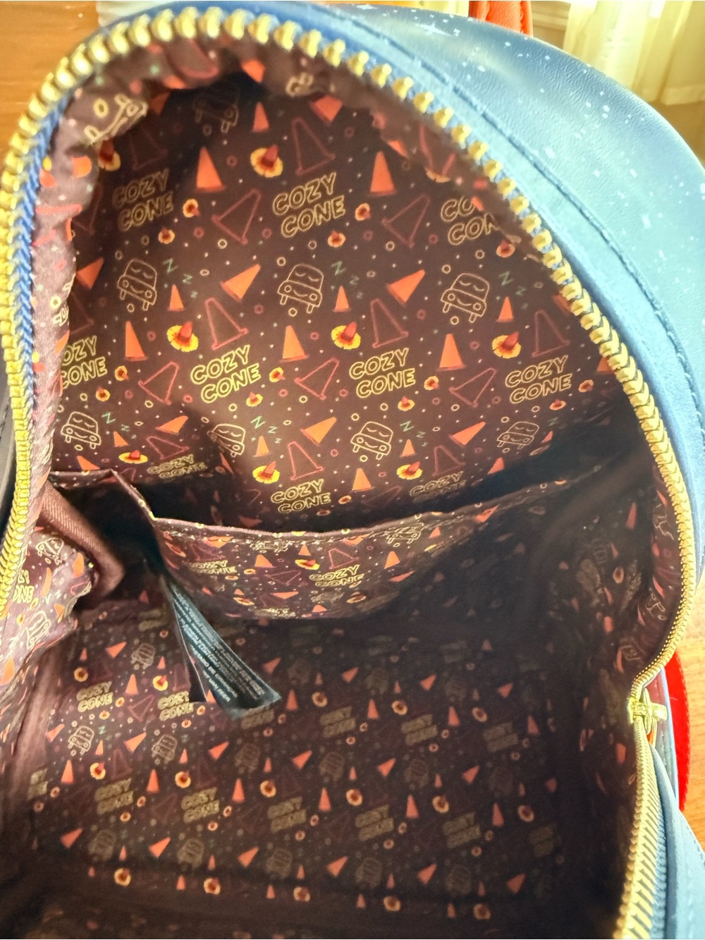 Disney Lightning McQueen Cozy Cone Motel Mini Backpack - Navy & Orange & Red - Picture 6 of 8